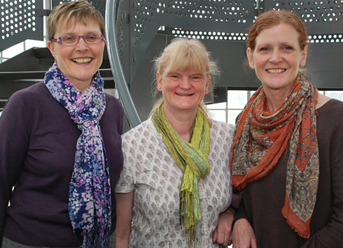 Image of midwifery tutors Mari Phillips, Joyce Marshall and Jayne Samples
