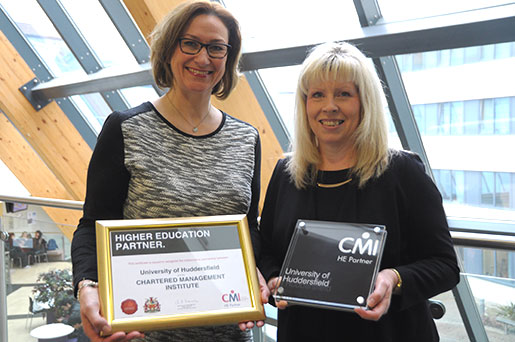 Helen Watts of the CMI pictured with Janet Handley, Head of the Department of People, Management and Organisations