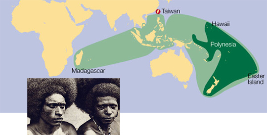 Map showing area of Austronesian languages 