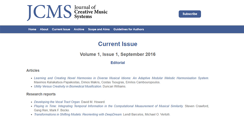 JCMS volume 1 issue 1 September 2016