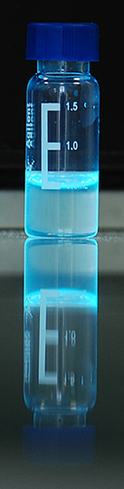 Fluorescence in a solar cell dye precursor