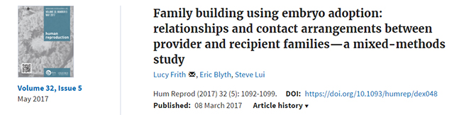 Family building using embyro adoption book