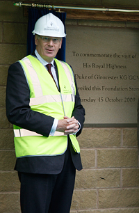 His Royal Highness The Duke of Gloucester unveils the University's new Business School foundation stone