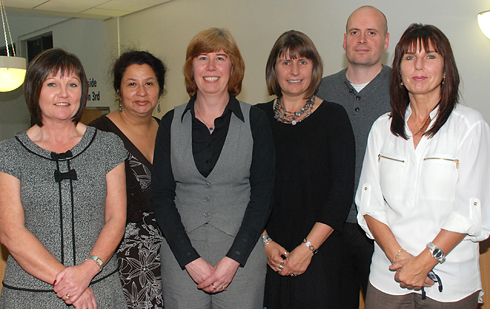 Sue Jones, Pam Baxendale, Andrea Faulkner, Jo Mitchell, Simon Rose and Diane McClymont