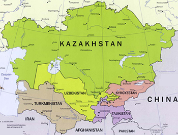 Central Asia map