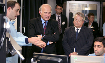 Vince Cable with Vice-Chancellor Professor Bob Cryan