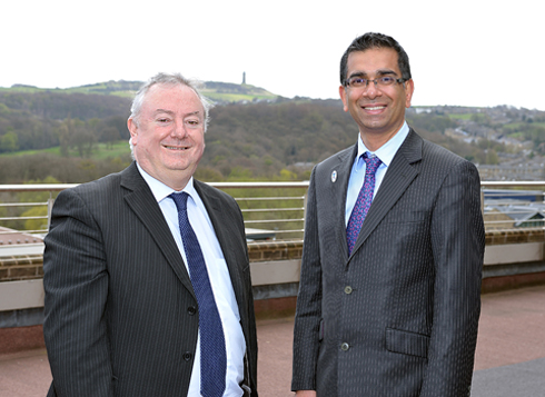 Vice-Chancellor Professor Bob Cryan with Council Leader Cllr Mehboob Khan
