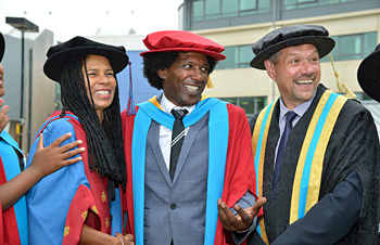 Professor Adele Jones, Lemn Sissay and Professor John Playle