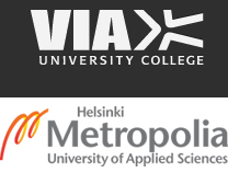 Denmark's VIA University and Helsinki Metropolitan University logos