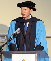 Lawrence Tomlinson receiving his honorary doctorate in 2011