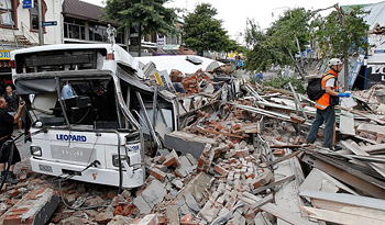 Devastation after the Christchurch earthquake