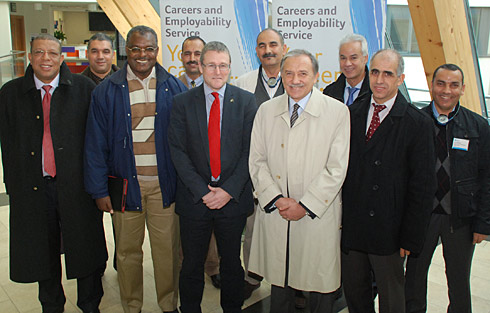 Middle East delegates with Pro Vice-Chancellor, International, Professor Dave Taylor - University of Huddersfield welcomes Middle East academics' careers fact-finding visit