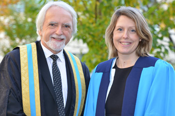 Huddersfield professors Bob Cywinski and Roger Barlow at the 2013 Thorium Energy Conference (ThEC13) in CERN - Professor Cywinski is pictured at the University of Huddersfield with Baroness Worthington, who is Shadow Minister for Energy and Climate Change in the House of Lords and who set up and chaired the All Party Parliamentary Group (APPG) on Thorium.