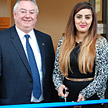 University Vice-Chancellor, Professor Bob Cryan, with President of the Huddersfield Students' Union Nosheen Dad
