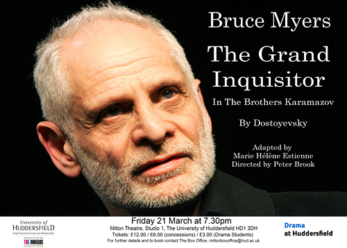 Bruce Myers, celebrated classical actor, performs at University of Huddersfield