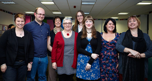 Conference speakers and organisers... Dr Tracey Yeadon-Lee, Dr Matt Dawson, Dr Surya Monro, Dr Jo Woodiwiss, Christina Richards, Dr Gráinne McMahon, Eleanor Davies and Sally Hines. 