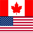 U.S and Canadian flags