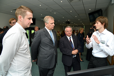 HRH The Duke of York asks Elliott Whiteley and Gareth Humphreys about their work