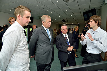 Duke of York with young entrepreneurs