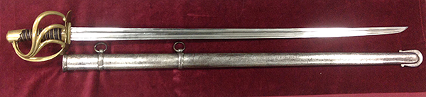 French heavy cavalry sabre made at Klingenthal carried by the Cuirassiers at Waterloo