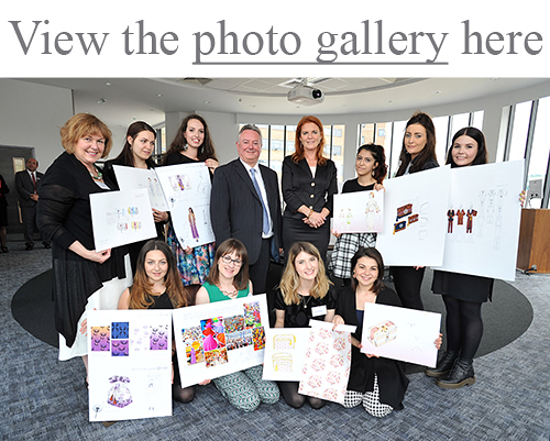 The Duchess of York with the students