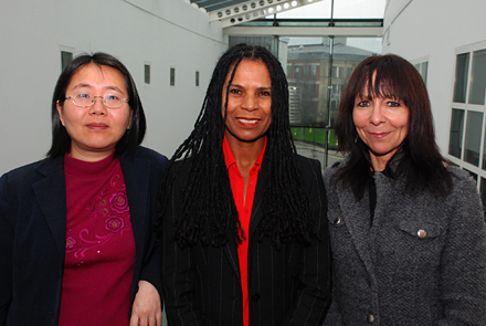 Professor Minhua Ma, Professor Adele Jones and Gill Kirkman