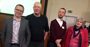 Pictured at the report launch (l-r) Professor Matt Jones, Dr John Lever, Kirklees Council's Tony Cooke and Cllr Viv Kendrick 