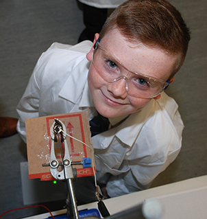 Young person taking part in research