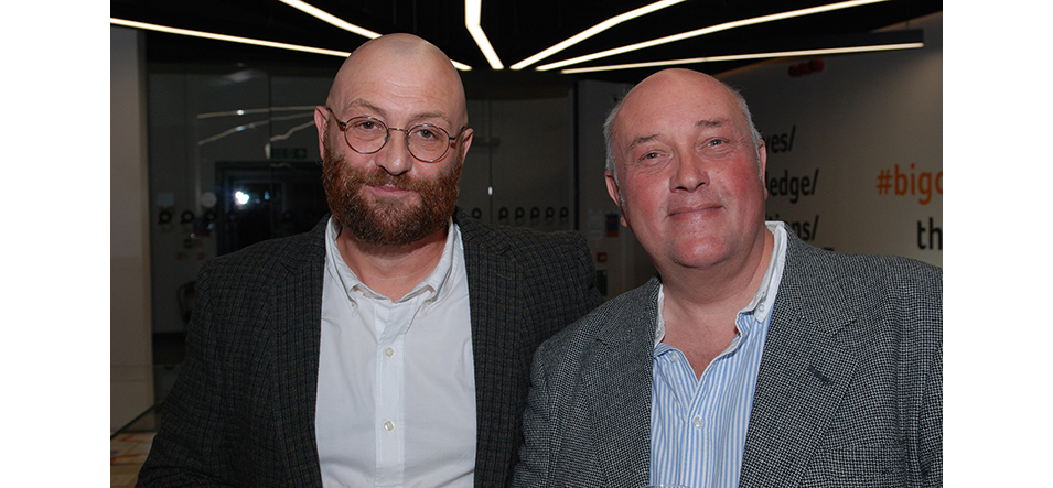 The University's Director of the Ted Hughes Network Dr Steve Ely (left) with Mexborough poet Ian Parks