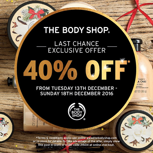 Staff Discount at the Body Shop Poster