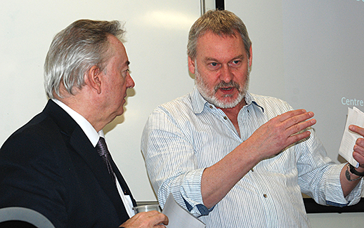 Professor Barry Percy-Smith with Professor Bob Cryan