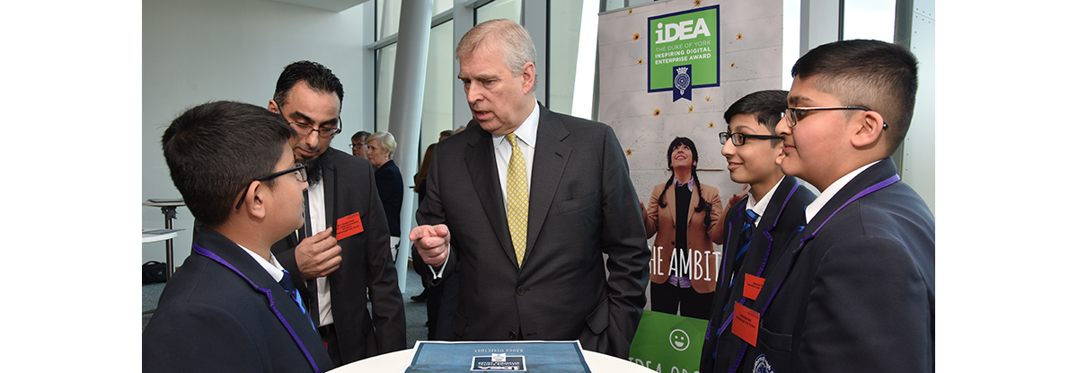HRH The Duke of York pictured with the iDEA Bronze level award-winners